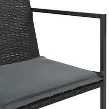 BUKSCYJS Stylish Patio Furniture Set, Balcony Furniture, 9 Piece Patio Dining Set with Cushions, Easy to Assemble Suitable for Patio, Porch, Backyard, Balcony, Garden and Poolside Poly Rattan Black