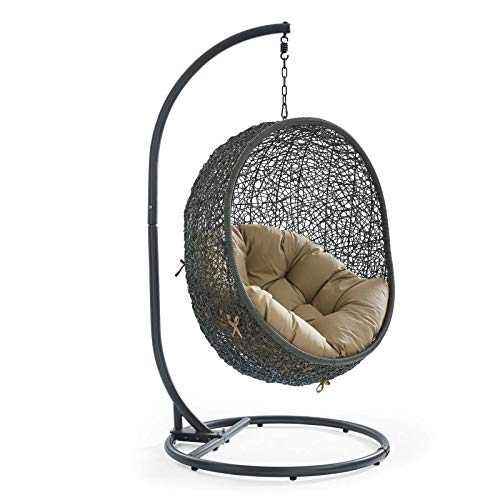 Modway Hide Outdoor Patio Swing Chair, Gray Mocha