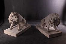 AFD Home 39" Guardian Entry Gate Lions Stone Cast Set of 2 Sand Stone