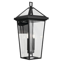 KICHLER Regence 4-Light Textured Black Luxe Updated Traditional Outdoor Wall Light with Clear Glass, 30.25"