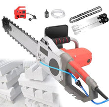 Electric Concrete Chain Saw, Wall Cutting Machine With 2 Diamond Chains And Guide Bars, Water Fed Dust Suppression, 35cm/48cm Depth, For Concrete, Granite, Masonry, Brick, Porcelain, Indoor/Outdoor