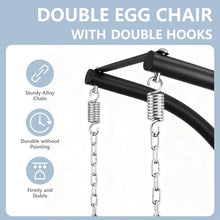 SWITTE Double Egg Chair Outdoor with Stand & Footrest, Patio Swing, Gray