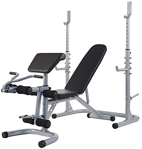 BalanceFrom RS 60 Adjustable Olympic Workout Bench Gray