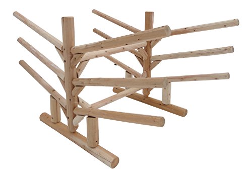 Log Kayak Rack 6 Place SUP and Surfboard Rack Canyon Brown