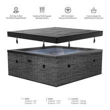 Wave Garda Eco-Foam Hot Tub | Square Energy-Efficient Outdoor Spa with 70 Bubble Jets, Built-in Heater, WiFi App Control and Insulated Cover | Flint Gray | 4 Person | Standard
