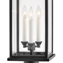 Hinkley Weymouth Large Outdoor Post Mount Rectangle Lantern, Black Finish