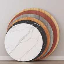 MUGVFVCSQ 20"-40" Round Wooden Dining Table Top, Gray Oak, 100cm/40in (diameter), 2cm (thickness), Solid Wood, Stained, Indoor/Outdoor