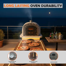 Authentic Pizza Ovens Lume Alto Premium Wood-Fired Pizza Oven, Handmade in Portugal, Triple-Insulated Brick Oven, Rotisserie-Capable, Dutch Door, Thermometer & Baking Dish Included