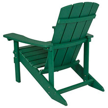 BizChair Poly Resin Adirondack Chair - Green - All Weather - Indoor/Outdoor - Set of 4