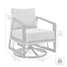 Armen Living Palma Outdoor Patio Swivel Lounge Chair Aluminum Dark Grey