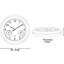 NUHSLF 18 Inch Outdoor Wall Clock with Thermometer & Hygrometer Combo,Waterproof Vintage Non-Ticking Clock,Silent Metal Garden Clock for Patio,Pool,Fen,Porch,Home