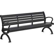 Global Industrial 6' Aluminum Park Bench with Backrest Black