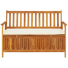 KUTYWEXFM 47.2" Outdoor Storage Bench Solid Acacia Wood Patio Deck Seating