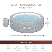 Coleman SaluSpa Sicily AirJet Inflatable Hot Tub with Pool/Spa Seat & Headrest Pillows