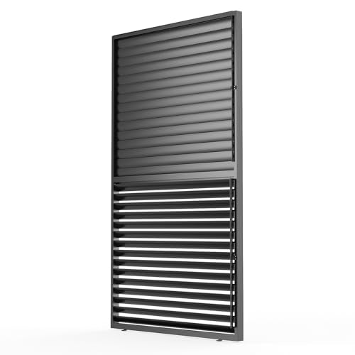 Kaimei Aluminum Louver Grille for Pergola Shade 1/3 Coverage 13FT Black