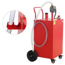 50 Gallon Fuel Caddy, Gas Storage Tank on 4 Wheels, Portable Gas Caddy with Manual Transfer Pump, Gasoline Diesel Fuel Container for Cars, Lawn Mowers, ATVs, Boats, Motorcycle (Red)