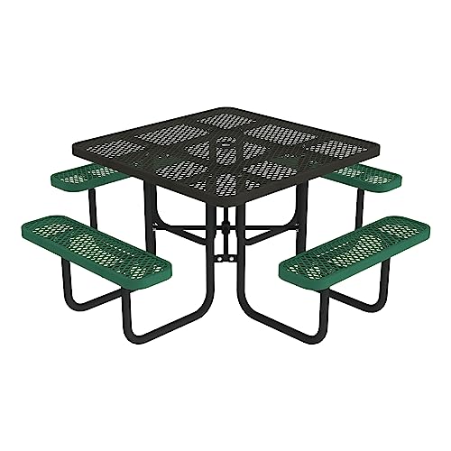 Norwood Commercial Furniture Open Air Series Heavy Duty Portable Square Surface Mount, 46-Inch Outdoor Picnic Table