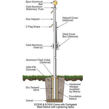 Eder Flag Special Budget 25 Foot 3" x 1-7/8 x .125 Satin Finish Flagpole Satin