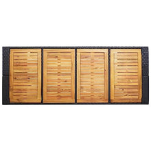 vidaXL 9 Piece Patio Bar Set - Weather Resilient Poly Rattan and Acacia Wood - Black with Cream White Cushions, Easy to Assemble, Garden Outdoor Furniture