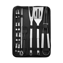 Stainless Steel BBQ Tools Set Spatula Fork Tongs Knife Brush Skewers Barbecue Grilling Utensil Camping Outdoor Cooking Tool Set (Size : 7 pcs) (16 pcs)
