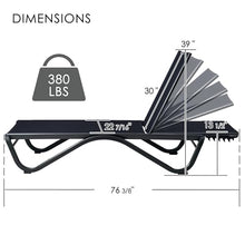 Kozyard Outdoor Chaise Lounge Chair, All Aluminum Frame and Textilene Fabric, Fully Flat Adjustable Reclining Patio Lounger for Pool Sun Shelf, Tanning Ledge, Sunbathing & Backyard (NavyBlue, 2Chairs)