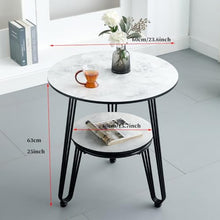 Side Table, Round Side Table with Storage Small Bedside with Metal Frame Modern Nightstand