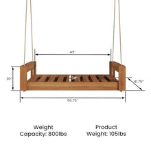Amish Casual The Lancaster Amish Crafted Porch Daybed Swing, Made in The USA from Kiln Dried Pine (4 Foot, Cedar Stain)