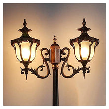 ALDEPO Courtyard Light 2-Light Post Light Waterproof Garden Lamp Traditional Victoria Retro Rustic Outdoor Street Light High Pole Lamp E27 Decorative Landscape Path Lighting for Villa Residential