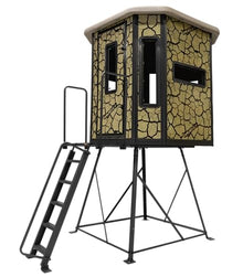 MUDDY Muddy Bull Box Blind with Elite 5' Tower, Steel Wall Construction, Cracked Mud Camo Multi