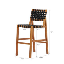 Christopher Knight Home Balew 5-Piece Outdoor Bar Set, Acacia Wood Patio Bar Table and Chairs Set, Solid Wood Patio Dining Set for 4 with Bar Stools,Teak + Black