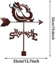 Witch Weather Vane Cozy Cottage With Roof Mount Metal Weathervane Decoration Black Weather Vane Wind Direction Indicator Kit Metal Bracket Weather Vane For Roof Garden Home Garden Sheds Fence Posts P