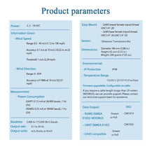 Mechanivis UART I2C, Analog 4-20 MA, SDI 12, CMI1019, Wind Velocity Wind Speed and Direction Sensor(SDI12)