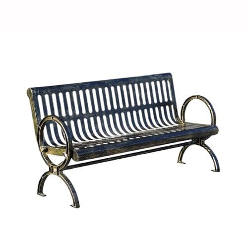 yinxx240708 Heavy-Duty Outdoor Benchs Farmhouse Outdoor Bench, Garden Benches Faux Wood Grain Finish Frame Patio Benchs for Front Porch Slatted Seat for Park, Yard & Porch