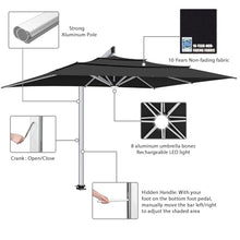 EliteShade Atlas 3-Tier 10x13FT Aluminum Crank Open Cantilever Patio Umbrella Black