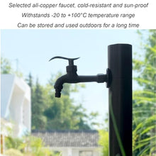 FUYAO 304 Stainless Steel Cylindrical Vertical Garden Water Column,Freestanding Hose Stand with Lock Faucet,Outdoor Antifreeze Faucet Water Dispenser Hydrant Water Feature Fountain
