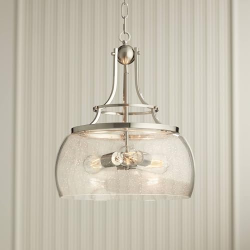 Charleston 16" Wide Satin Nickel 3-Light LED Pendant Light Light Fixture