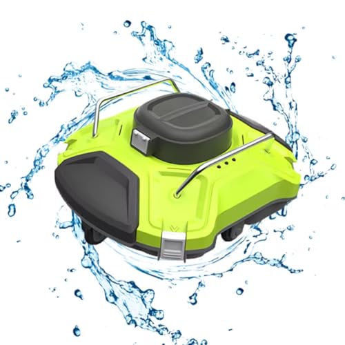 Automatic Cordless Robotic Pool Cleaner, 180 Minutes Runtime, Ideal for In-Ground Flat Pools Up to 1000 Sq.Ft