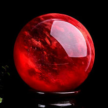MPUTTCOXN Melting/Natural Multicolor Crystal Quartz Ball with Stand for Healing/Divination/Chakra Balance/Yoga/Home/Office FengShui Decoration (Re-constituted Red Crystal Ball, Diameter 20cm)
