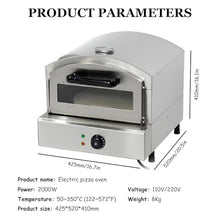 12 Electric/Propane Gas Outdoor Pizza Oven, Portable Appliance for all Outdoor Kitchens, with Temperature Detector & Visual Glass,110V