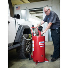 Lincoln 3675 25 Gallon Steel Fuel Caddy with 2-Way Rotary Pump, 7' Wire-Reinforced Hose, Internal Volume-Level Sight Gauge, Fire-Screened Vent Cap, Anti-Spark Aluminum Skid Pads