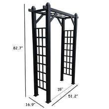 Oakland Living Black Modern Aluminum Garden Arbor Arch