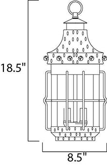 Maxim Lighting Ntucket 3-Light Outdoor Hanging Light | Country Forge Finish | Traditional Outdoor Light Fixture | Ideal for Porches & Covered Entryways | Dimmable Wet Rated | 30088CDCF