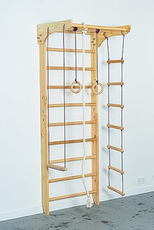 Generic Wooden Sport Swedish Ladder with Pull Up Bar - Fixed Pull Up Bar
