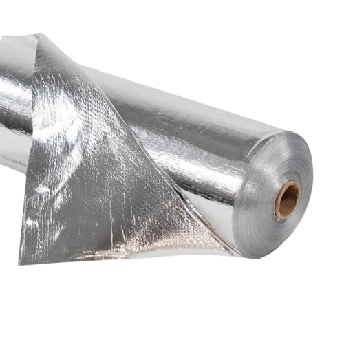 Super Shield Highly Reflective Aluminum Mylar Film Insulation Roll (Solid) 4FT x 500FT for Saunas, Grow Rooms, Crawlspace Encapsulation, and More. (Class 1 Class A ASTM Fire Rated)