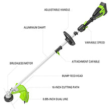 Greenworks 40V 16 in Cordless String Trimmer, 4.0 Ah Battery