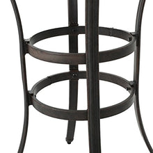 roomfitters Outdoor Cast Aluminum Bar Table Round Patio Bistro High Top Pub Table with Umbrella Hole for Garden Deck, Bronze
