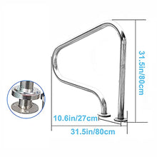 MSHOSAC 80x80cm Swimming Pool Handrail, Easy Mount Handrail Rustproof Perfect Handle Pool Grab for In Ground Swimming Pools (Thick 1.2mm) ()