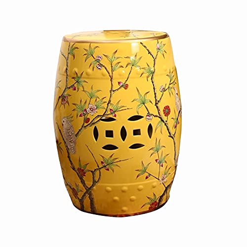 ECOLFE Garden Stool, Flower and Bird Ceramic Drum Stool，Garden Decorative Stool, Suitable for Garden, Patio, Lawn,Home Indoor & Outdoor