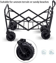 Shopping Cart Folding Garden Trolley Cart Heavy Duty Wagon Multi-Function Shopping Cart for Outdoor Camping Beach Supermarket Handcart