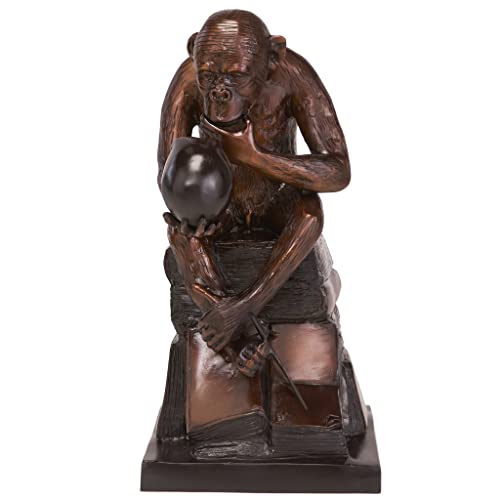 Design Toscano Darwin's Ape Thinker Cast Bronze Statue Brown